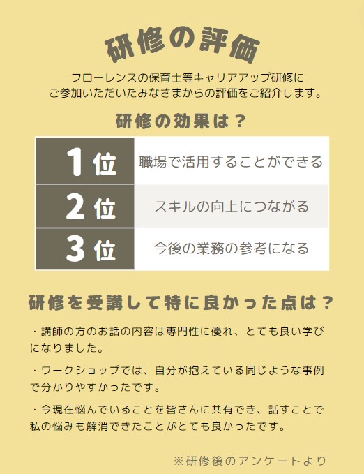 保育士等キャリアアップ研修の評価