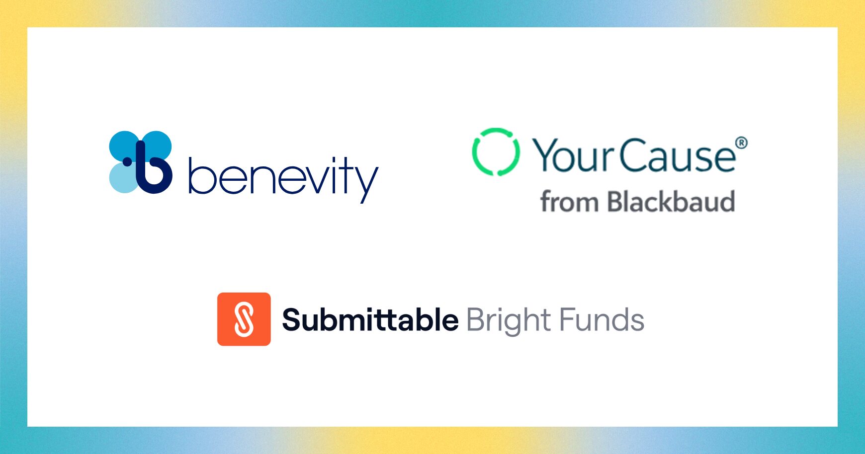 ベネビティ、ブライトファンズ、ユアコーズのロゴ